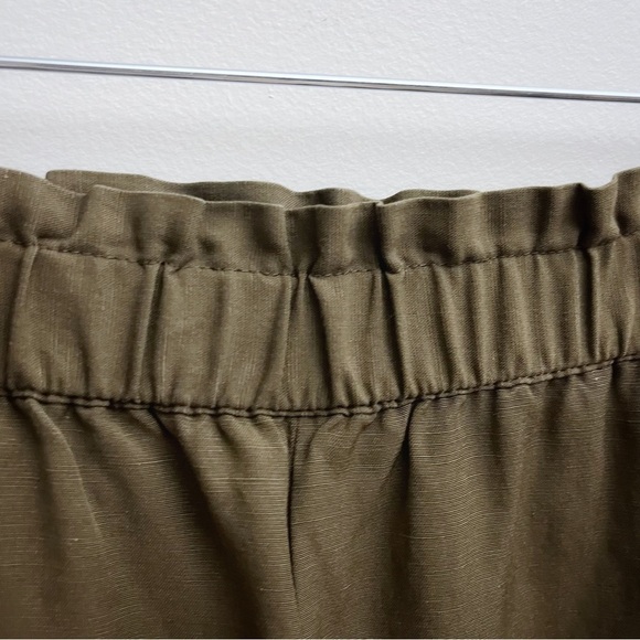 Talbots Green Linen Blend High Waisted Straight Leg Paper Bag Pants Size Small - Picture 4 of 10